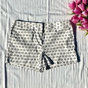 Loft Trouser Shorts 4 Inch Inseam Black and White Dot Print Size 14